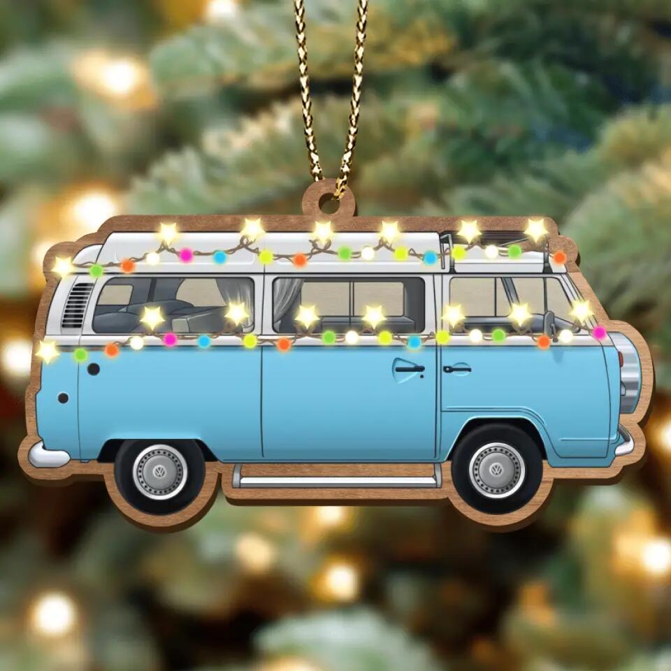 Personalized Camping Xmas Wooden Ornament - Christmas Gift Idea For Camping Lover/Christmas Decoration Gift