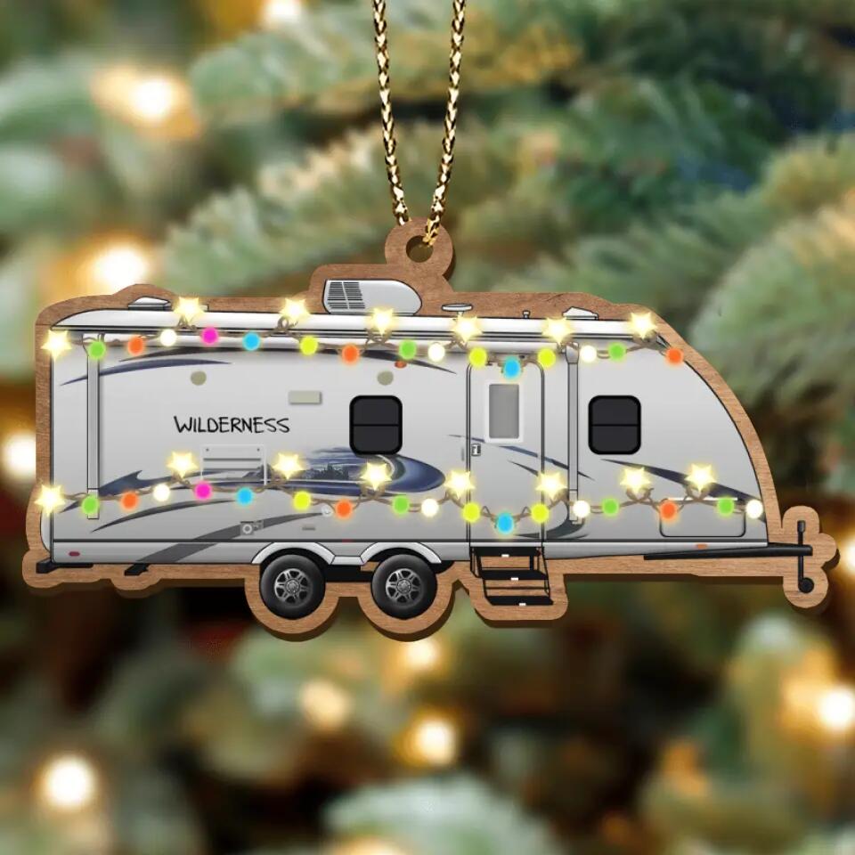 Personalized Camping Xmas Wooden Ornament - Christmas Gift Idea For Camping Lover/Christmas Decoration Gift