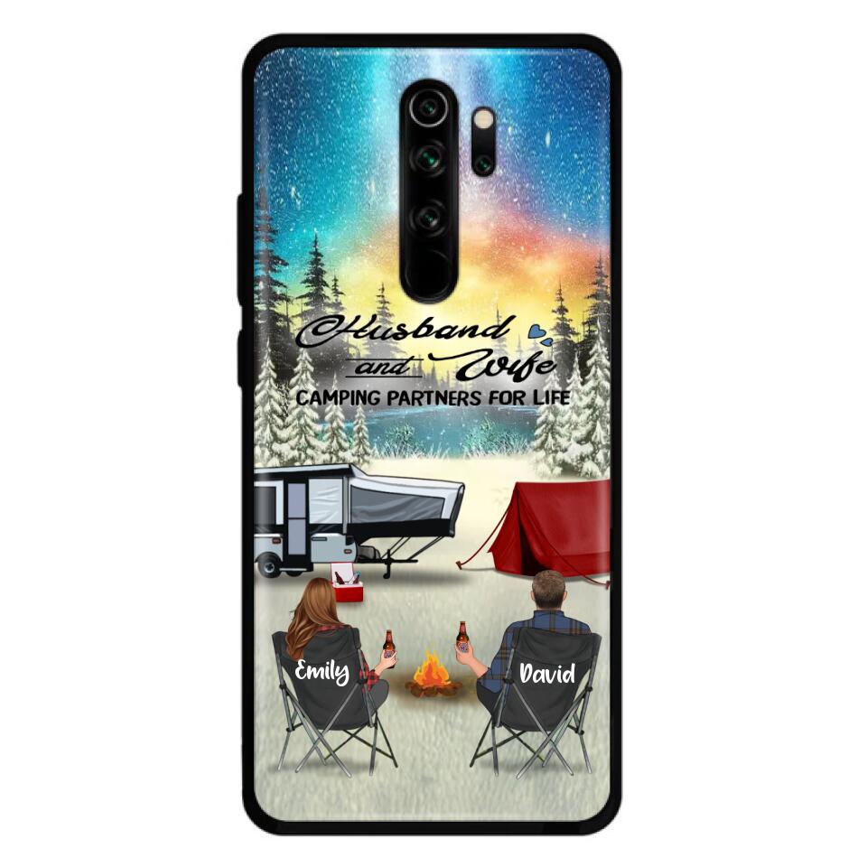 Personalized Camping Xmas Phone Case - Christmas Gift For Camping Family/Couple/Single Parent/Solo - Up to 3 Kids and 4 Pets - Husband And Wife Camping Partners For Life - Case For Xiaomi, Oppo And Huawei