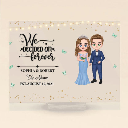Personalized Chibi Couple Wedding Acrylic Plaque - Gift Idea For Wedding/Anniversary Gift - We Are Getting Married