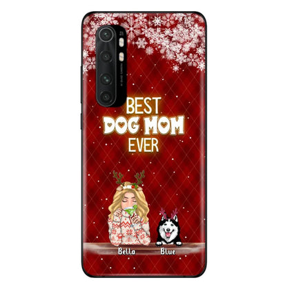 Personalized Christmas Dog Mom Phone Case - Up to 5 Dogs - Christmas Gift Idea For Dog Mom/ Dog Lover - Best Dog Mom Ever - Case For Xiaomi, Oppo And Huawei