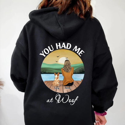 Personalized Dog Mom/Dog Dad T-shirt/Hoodie - Gifts For Dog Lover With Up to 4 Dogs - You Had Me At Woof