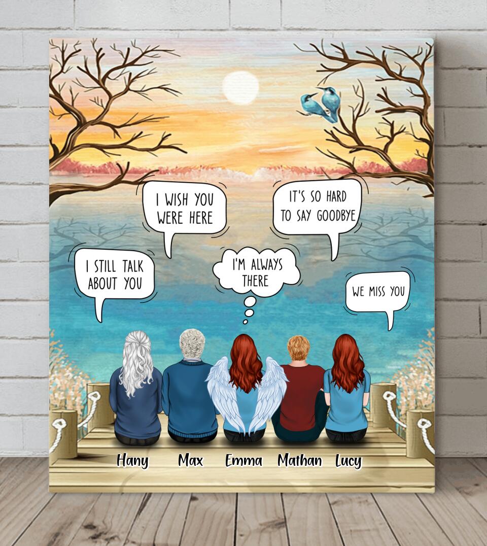 Personalized Memorial Canvas - Up to 5 People - Gift Idea For Family