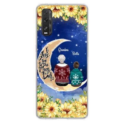 Personalized Grandma & Grandchilds Sitting On Moon Phone Case - Up to 3 Kids - Gift Idea For Grandma - I Love You To The Moon And Back - Cases For Oppo, Xiaomi & Huawei