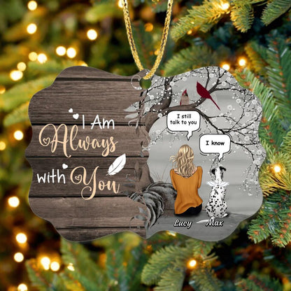 Personalized Memorial Pet Mom Rectangle Wooden Ornament - Gift Idea For Dog/Cat Lovers - Up to 4 Dogs/Cats - I Am Always With You