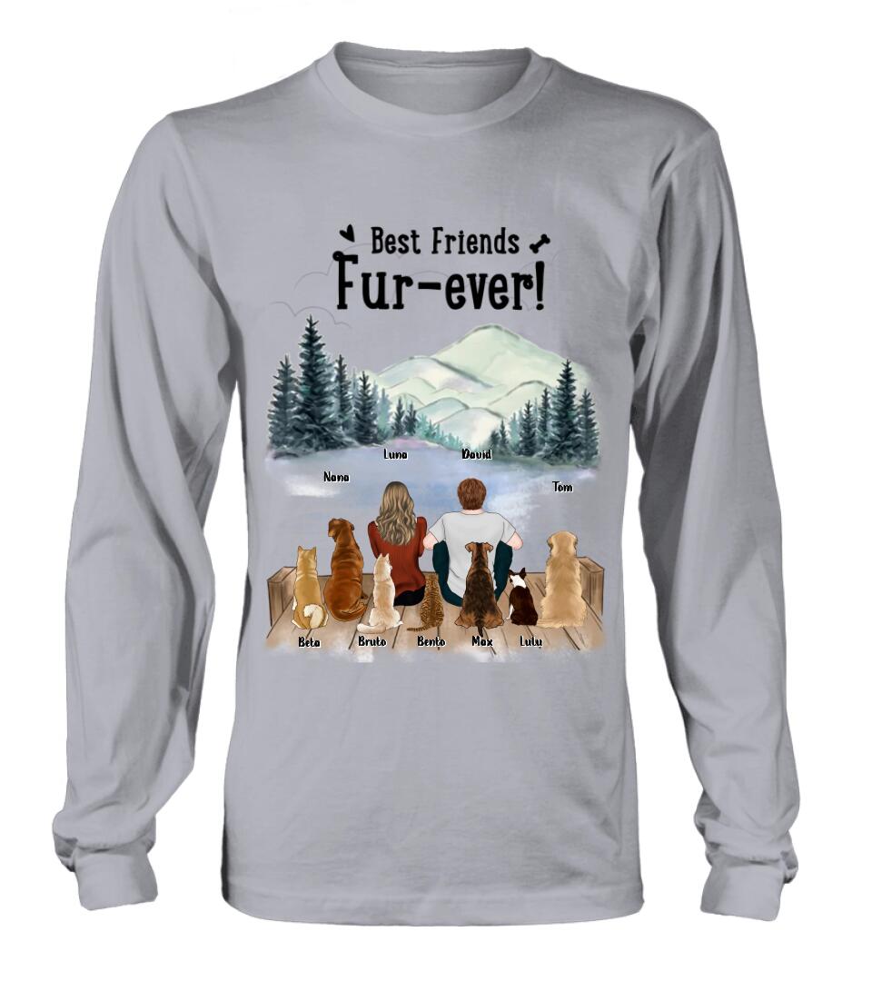 Personalized Gift For Dog Cat T-Shirt/Long Sleeved/Hoodie/Sweatshirt - Gift idea for Dog/Cat Mom, Dog/Cat Dad, Dog/Cat Lovers - Up to 7 Pets