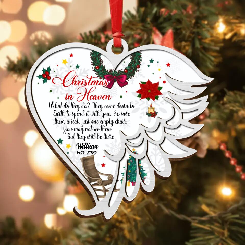 Personalized Christmas In Heaven Wooden Ornament - Memorial Gift Idea - You May Not See Them But They Will Be There