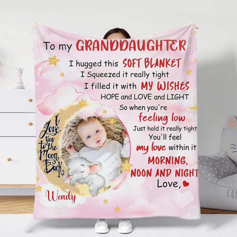Personalized Baby Photo Quilt/Fleece Blanket - To My Granddaughter/Grandson