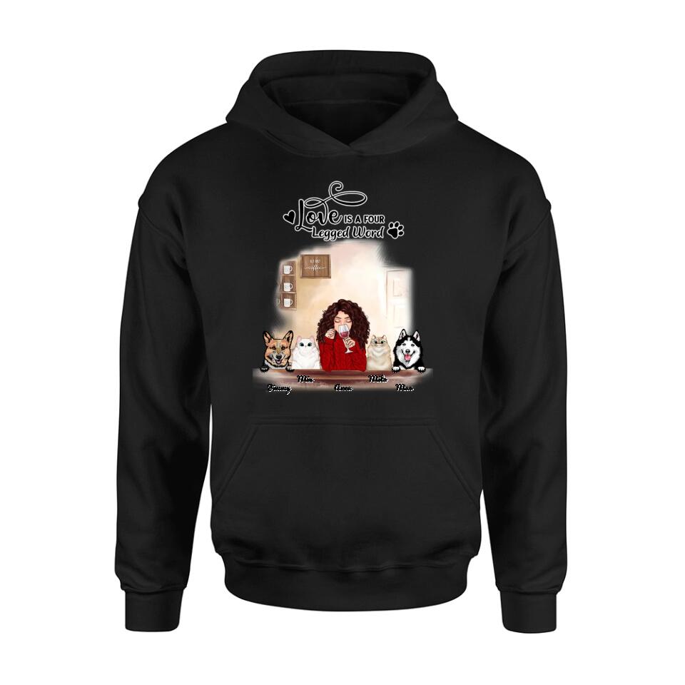 Personalized Dog Cat T-shirt/Hoodie/Sweatshirt - Gift for Dog Mom/Cat Mom - Up to 4 Pets