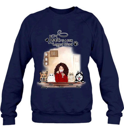 Personalized Dog Cat T-shirt/Hoodie/Sweatshirt - Gift for Dog Mom/Cat Mom - Up to 4 Pets