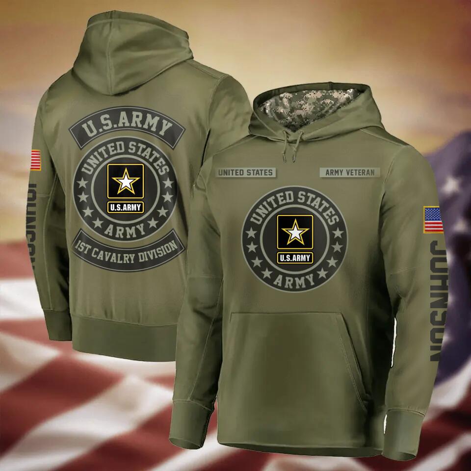 Personalized Veteran Double-Sided Printed Hoodie - Gift Idea For Veteran - United States Army