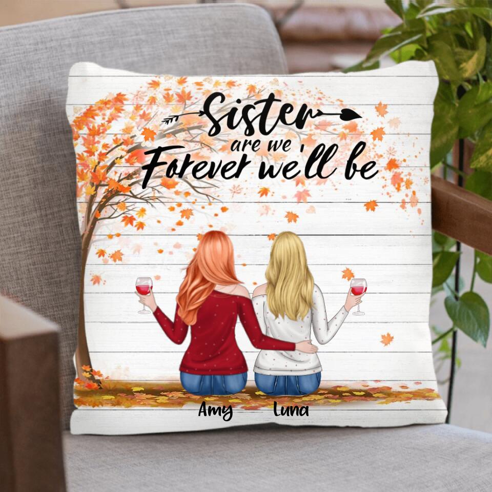 Personalized Sisters Quilt/Fleece Blanket & Pillow Cover - Up to 7 Girls - Best Gift For Sisters/Friends - Sisters Give Hope When Life Is Low