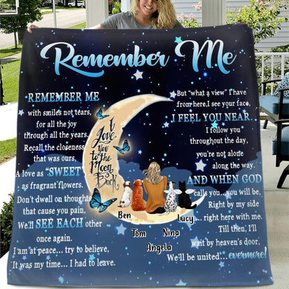 Personalized Memorial Quilt/Fleece Blanket/Pillow Cover - Up to 4 Pets - Best Gift For Dog/Cat Lovers - Remember Me