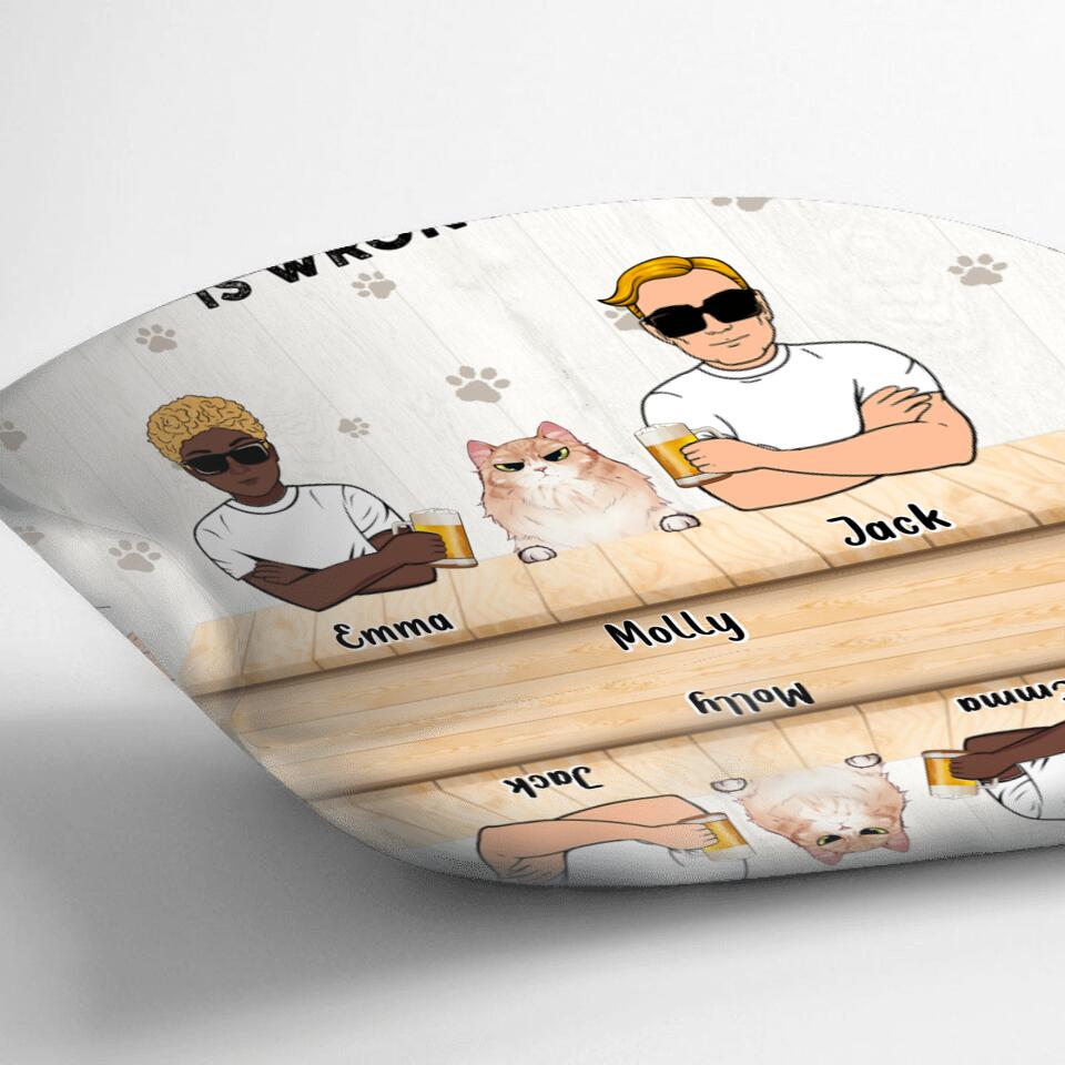 Personalized Cat Pillow Cover - Gift Idea For Cat Lovers - Up to 6 Cats - Coffee Because Murder Is Wrong