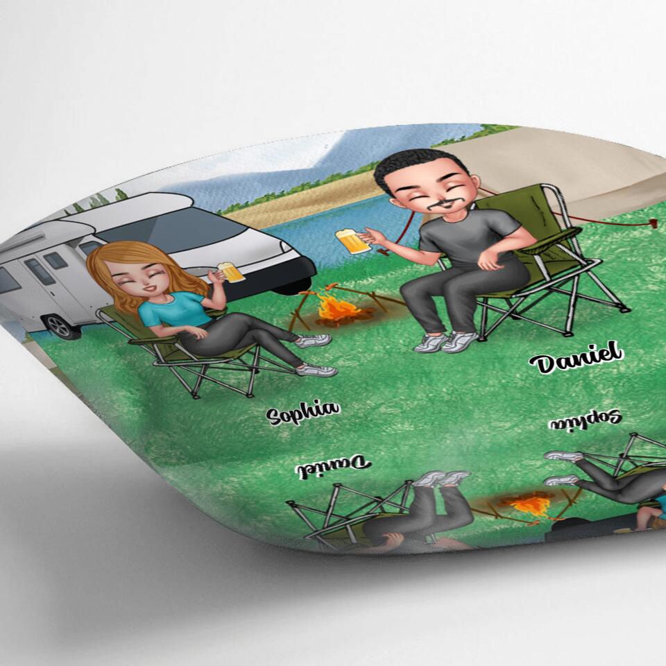 Personalized Camping Pillow Cover - Gift For Camping Lovers/Couple - That's What I Do I Drink I Grill and I Know Things