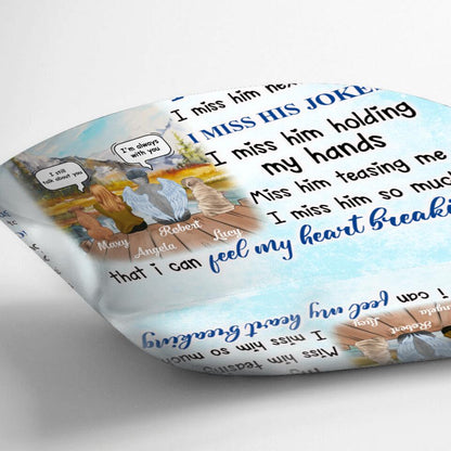 Custom Personalized Memorial Pillow Cover - Gift Idea From Daughter To Father/ Dog Lovers With Up To 2 Dogs - I Miss His Smile
