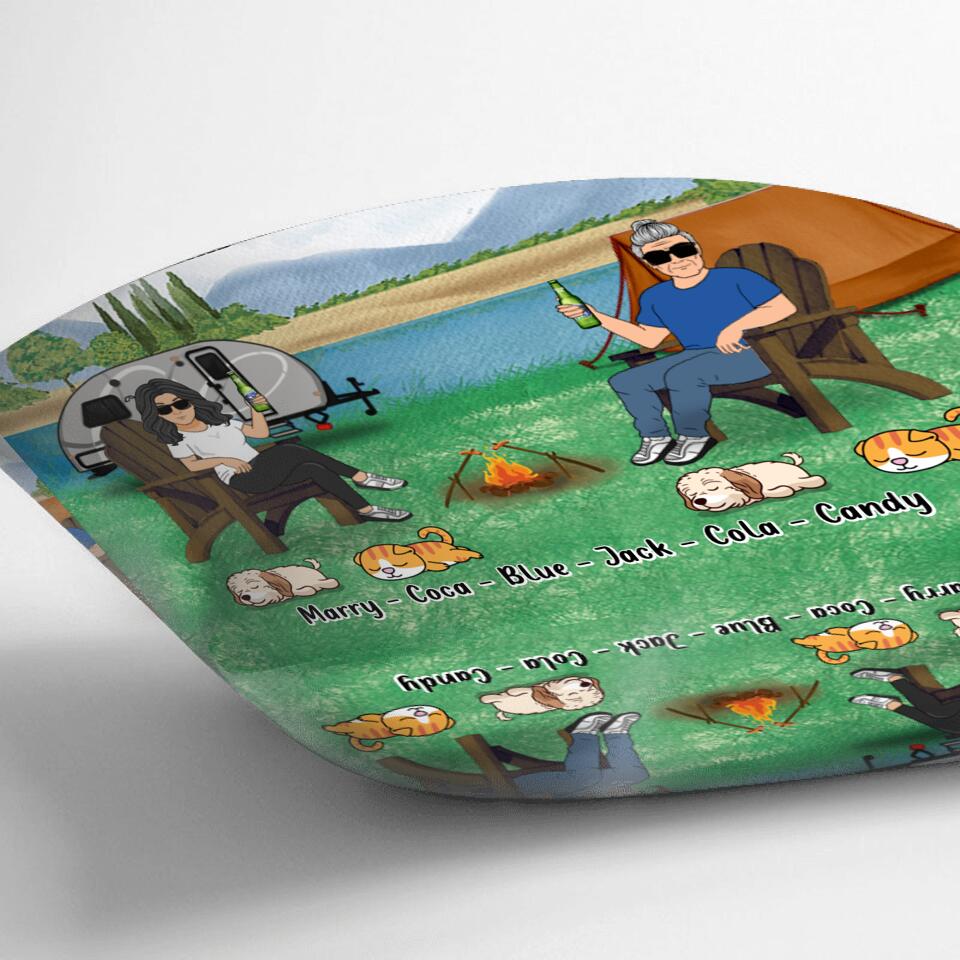 Personalized Camping Pillow Cover - Gift For Camping Lovers/Pet Lovers - I Only Go Camping 3 Days A Week Yesterday, Today and Tomorrow