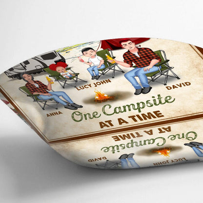 Personalized Camping Pillow Cover - Gift Idea For Camping Lovers/Couple/Family - Making Memories One Campsite At A Time