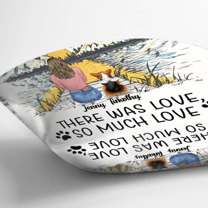 Personalized Memorial Dog Pillow Cover - Up To 5 Dogs - Gift Idea For Dog Lovers - Don't Forget Somewhere Between Hello And Goodbye