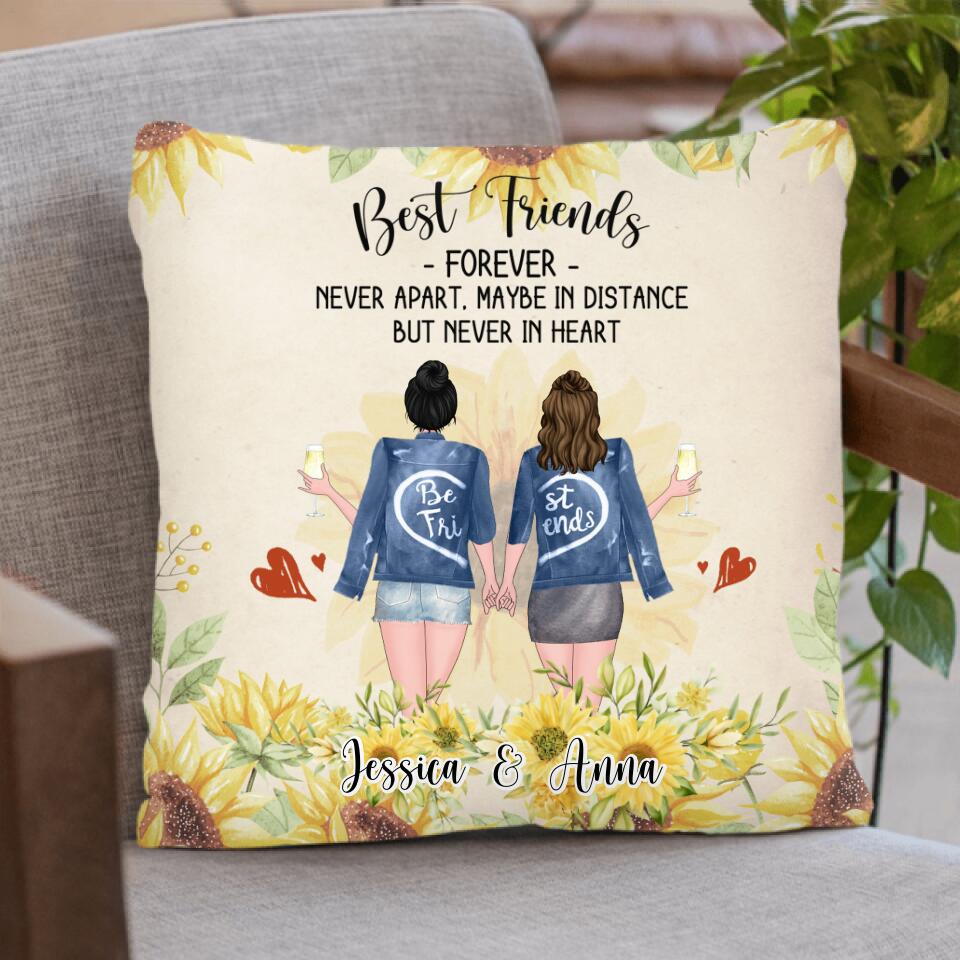 Personalized Friends Pillow Cover - Up to 4 Besties - Gift Idea For Best Friends - Best Friends Forever