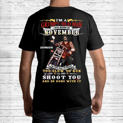 Personalized Biker Man T-Shirt - Gift Idea For Biker Lovers - I'm A Grumpy Old Man