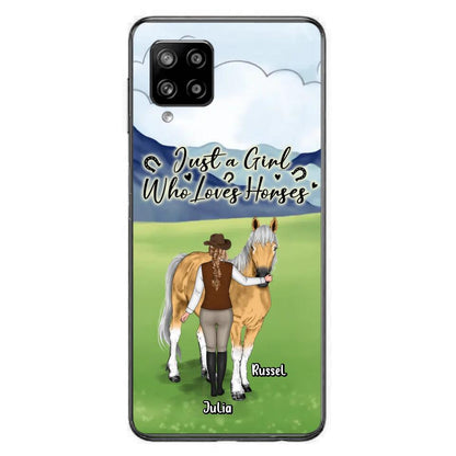 Custom Personalized Horse Girl Phone Case - Gift Idea For Horse Lovers/Horse Owners - Just A Girl Who Loves Horses - Case For iPhone & Samsung