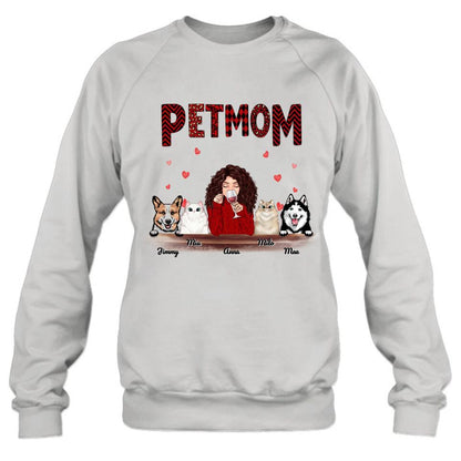Personalized Dog/Cat T-shirt/Hoodie/Long Sleeves/Sweater - Gift For Dog Mom/Cat Mom - Up to 4 Pets