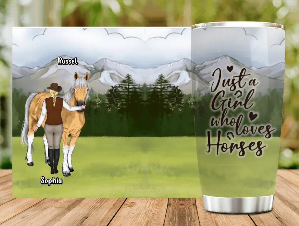 Personalized Horse Girl Tumbler - Gift Idea For Horse Lovers/Owners - Just A Girl Who Loves Horses