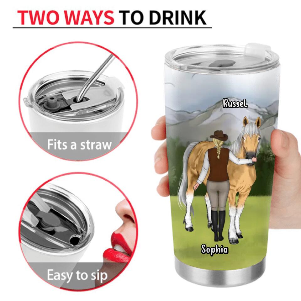 Personalized Horse Girl Tumbler - Gift Idea For Horse Lovers/Owners - Just A Girl Who Loves Horses