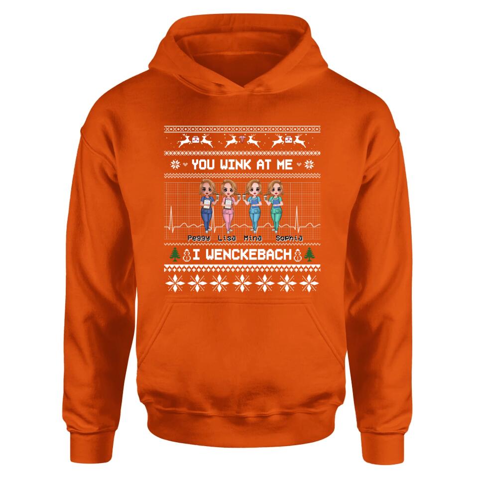 Personalized Nurses Shirt - Up to 4 Nurses - Christmas Gift Idea for Nurses/Friends/Besties - You Wink At Me I Wenckeback