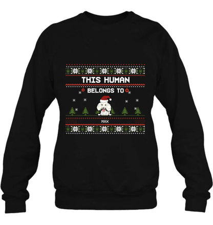 Personalized Dog Mom T-shirt/Long Sleeve/Sweatshirt/Hoodie - Up to 5 Dogs - Christmas Gift For Dog Lover - This Human Belongs To