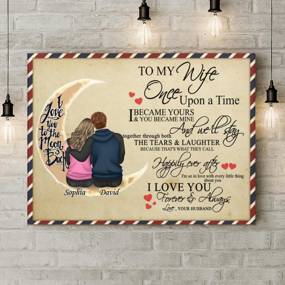 Personalized Couple Horizontal Canvas - Best Gift Idea For Wife From Husband - To My Wife, I Love You Forever & Always