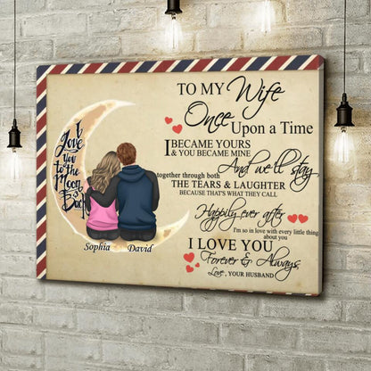 Personalized Couple Horizontal Canvas - Best Gift Idea For Wife From Husband - To My Wife, I Love You Forever & Always