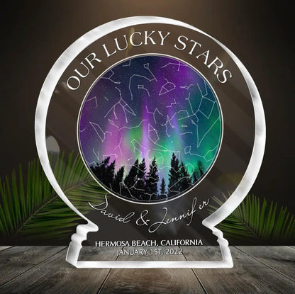 Personalized Couple Acrylic Plaque - Gift Idea for Couple - Our Lucky Stars
