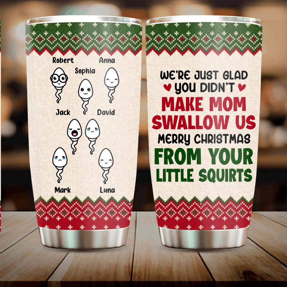 Personalized Xmas Tumbler - Up to 7 Children - Christmas/Father's Day Gift Idea For Father - Merry Christmas
