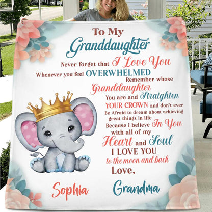 Personalized To My Granddaughter Fleece Throw Blanket/Quilt - Gift Idea For Granddaughter/Grandson From Grandma - Never Forget That I Love You