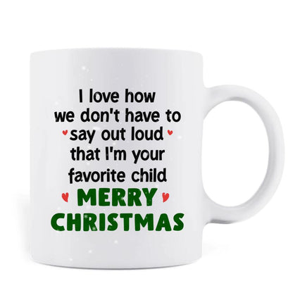 Personalized Family Mug - Mom/Dad With A Child - Gift Idea For Family - Merry Christmas