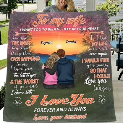 Personalized To My Wife  Fleece Throw Blanket & Quilt - Gift Idea From Husband To Wife - I Want You To Believe