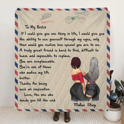Personalized Handwritten Letter Fleece Throw Blanket/Quilt - Best Christmas Gift Ideas For Friends - To My Besties Love Letter