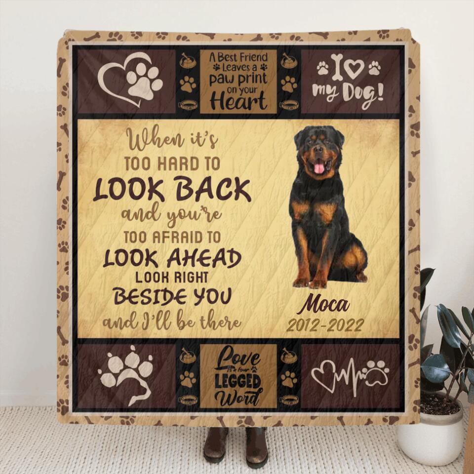 Personalized Memorial Fleece Throw Blanket/Quilt - Upload Dog Photo - Gift Idea For Dog Lover - I'll Be There