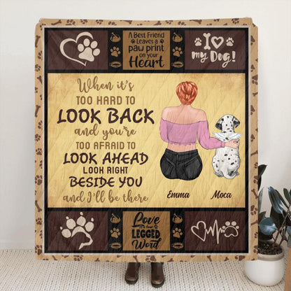 Personalized Dog Mom Fleece Throw Blanket/Quilt - Gift Idea For Dog Owner - I'll Be There