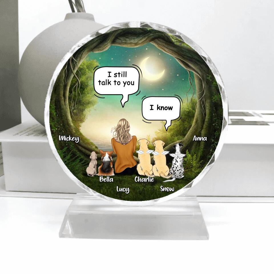 Personalized Memorial Pet Mom Crystal Pendulum - Up to 5 Pets - Gift Idea For Dog/Cat Lover - I Still Talk To You