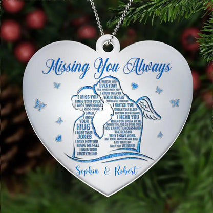 Personalized Couple Ornament - Memorial Gift For Couple - I Miss Your Everything