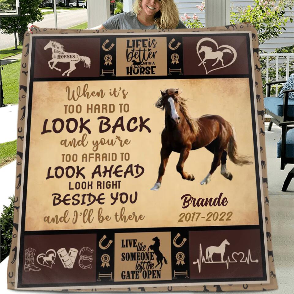Personalized Upload Horse Photo Fleece Throw Blanket/Quilt - Gift Idea For Horse Lover - I'll Be There