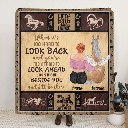 Personalized Horse Mom Fleece Throw Blanket/Quilt - Gift Idea For Horse Lover - I'll Be There