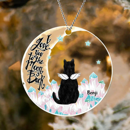 Personalized Christmas Acrylic Ornament - Gift Idea For Dog/Cat Owner - I Love You To The Moon & Back