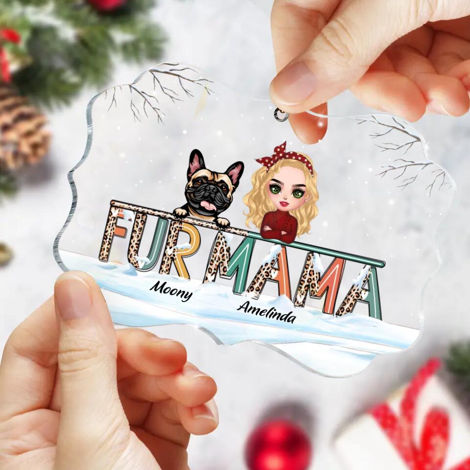 Personalized Dog/Cat Mom Rectangle Acrylic Ornament - Gift Idea For Dog/Cat Lovers - Up To 5 Cats/Dogs - Fur Mama