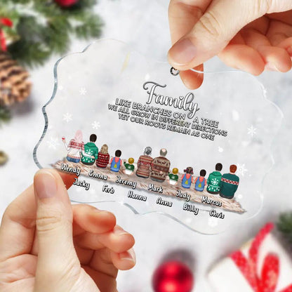 Personalized Family Rectangle Acrylic Ornament - Up to 12 People - Gift Idea For Family - Family Like Branches On A Tree