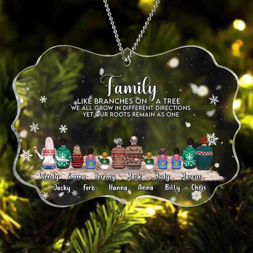 Personalized Family Rectangle Acrylic Ornament - Up to 12 People - Gift Idea For Family - Family Like Branches On A Tree