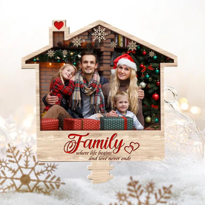 Personalized Family Photo Tree Topper - Christmas Gift Idea For Family - Family Where Life Begins And Love Never Ends